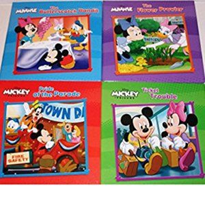 Disney 5 hard-cover books: Mickey, Minnie, Lion KIng, NEW